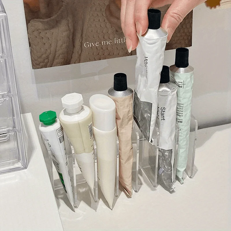 Home Office Work Table - 1個入り、透明プラスチック製、7つの仕切り付きコスメ収納ケース。多機能で、メイク用品の整理に最適。家庭、オフィス、バスルーム、ドレッサーなど様々な場所で使用可能。