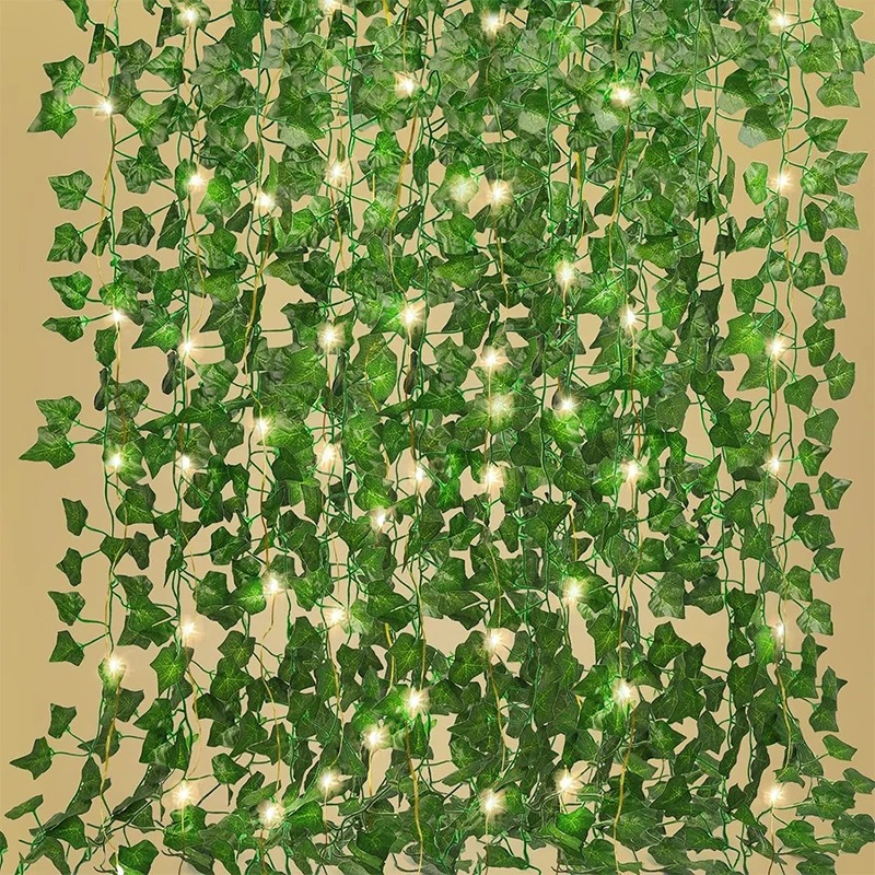 Home Office Layout - 人工緑のツタの葉の花輪,吊り下げられた植物,部屋,庭,オフィス,結婚式,壁の装飾に適しています,210cm