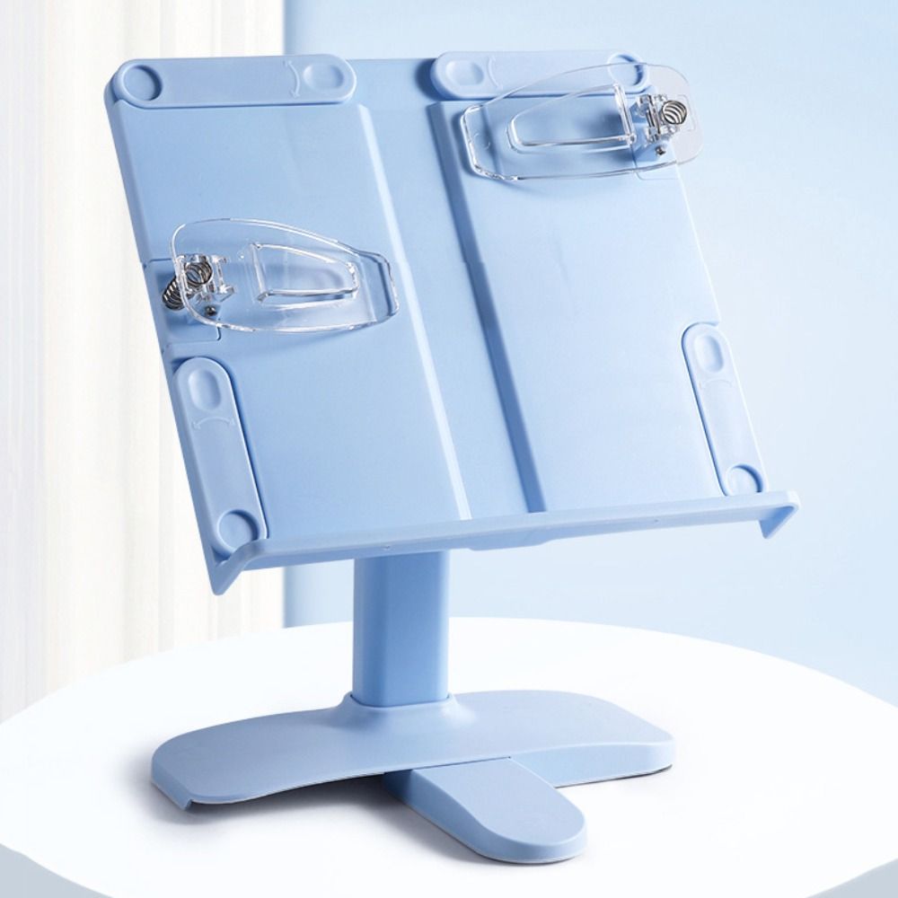 Document Holder Stand - 角度調節可能な高さ調節可能なデスクブックスタンド 折りたたみ式 ページクリップ付き クッキングブックスタンド 人間工学に基づいた拡張可能なブックスタンド