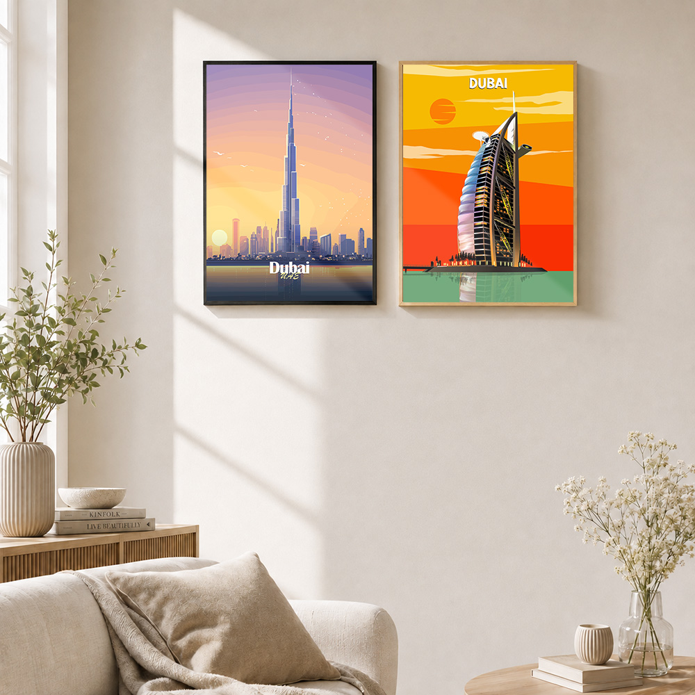 ドバイ／UAE フレーム入りメタルプリント カスタマイズされ - Home Office Dubai のレビューと価格