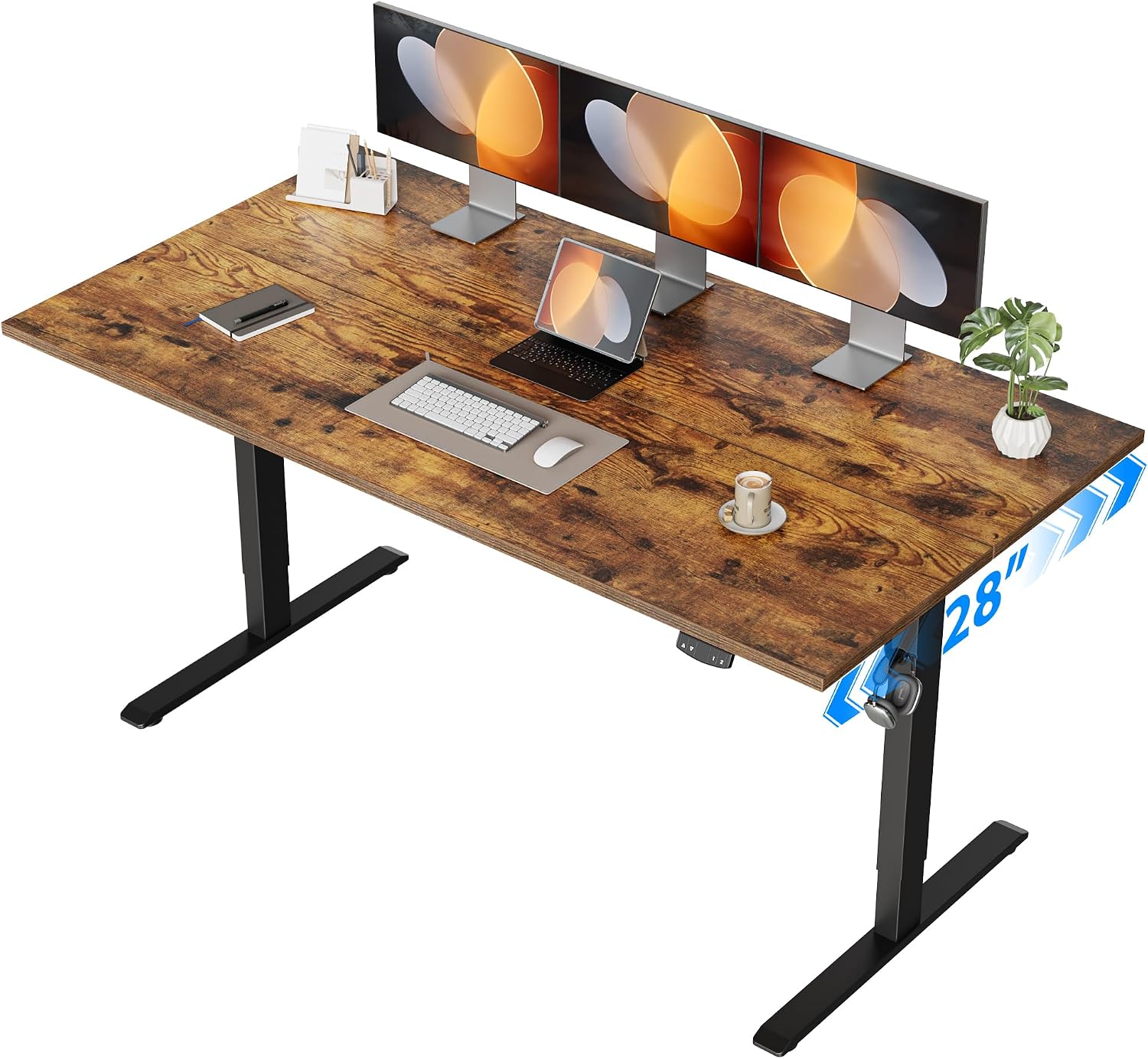 電動スタンディングデスク、55 x 28インチの高さ調節可能 - Home Office Work Table のレビューと価格