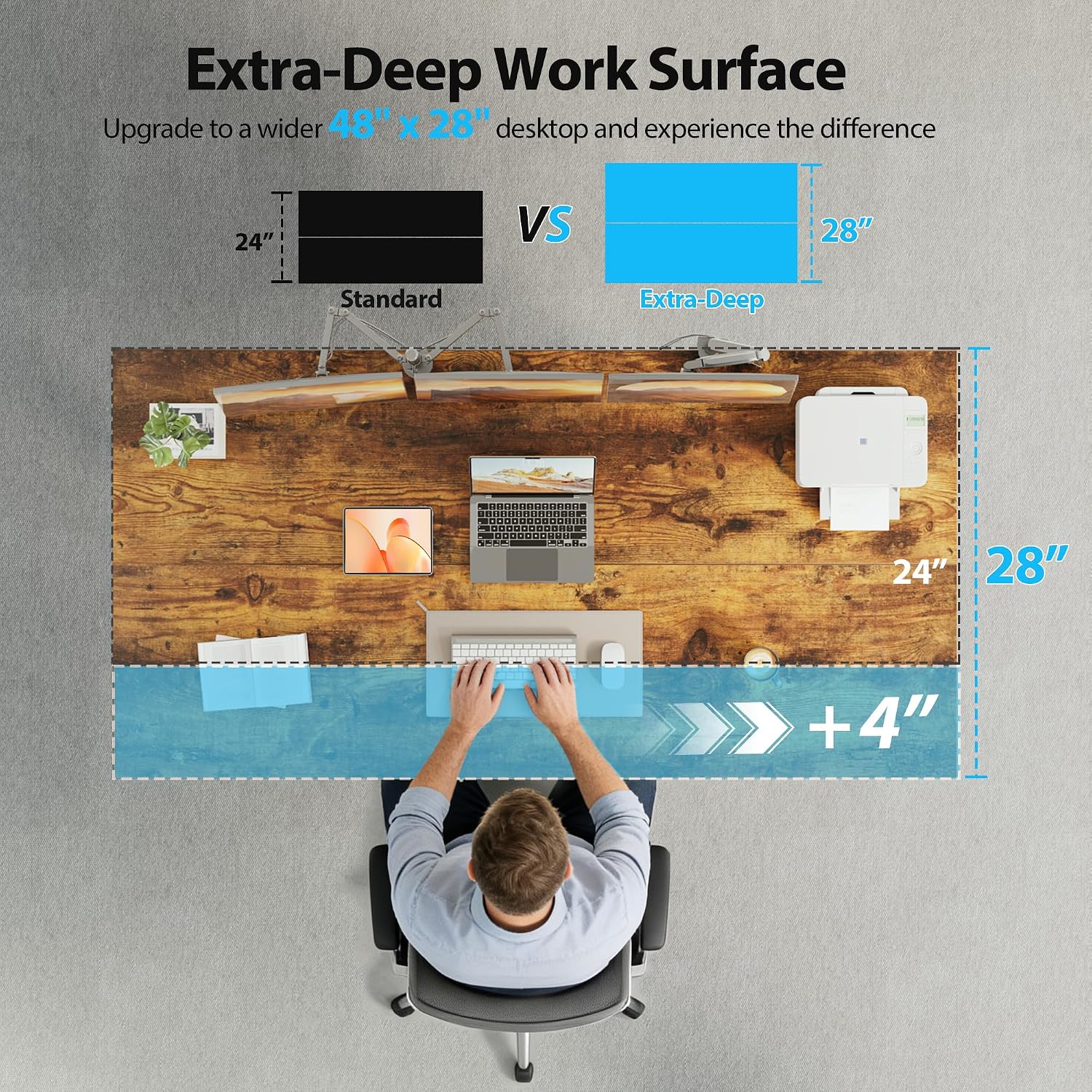 電動スタンディングデスク、55 x 28インチの高さ調節可能 - Home Office Work Table のレビューと価格