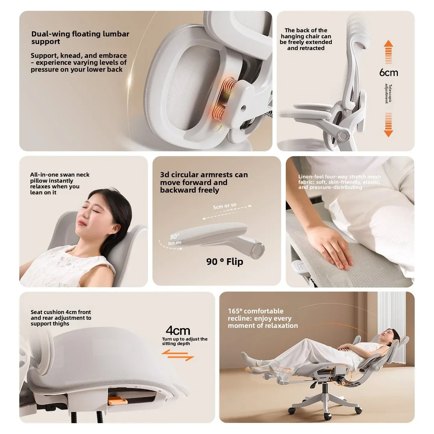 新しい人間工学に基づいたチェア コンピューターチェア オフィ - Ergonomic Office Chair のレビューと価格