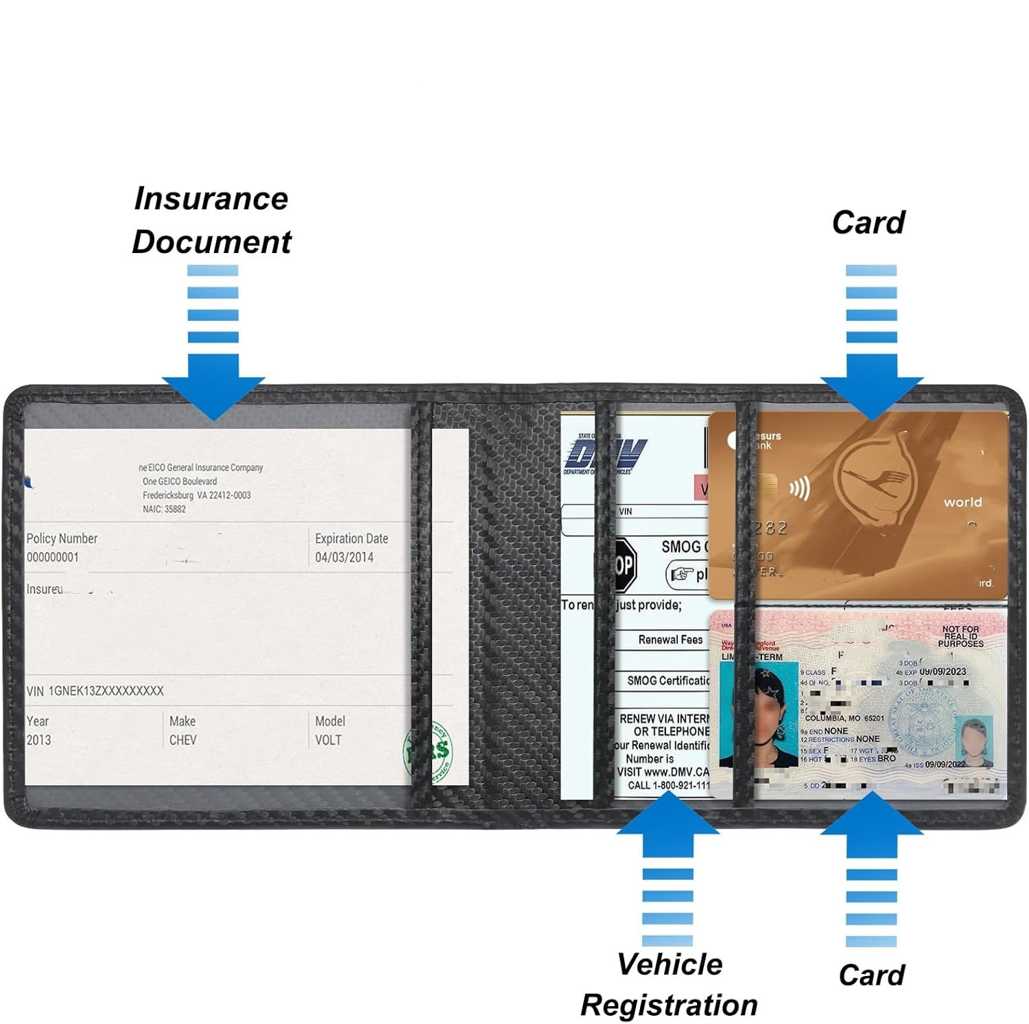 車の登録証と保険証ホルダー、車のグローブボックスオーガナイザ - Document Holder Stand のレビューと価格