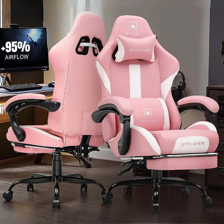 フットレスト付き、ポケットコイルクッションを使用したゲーミン - Ergonomic Office Chair のレビューと価格