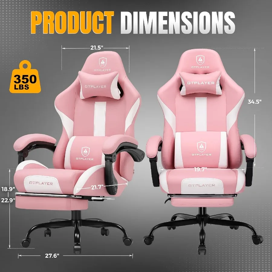 フットレスト付き、ポケットコイルクッションを使用したゲーミン - Ergonomic Office Chair のレビューと価格