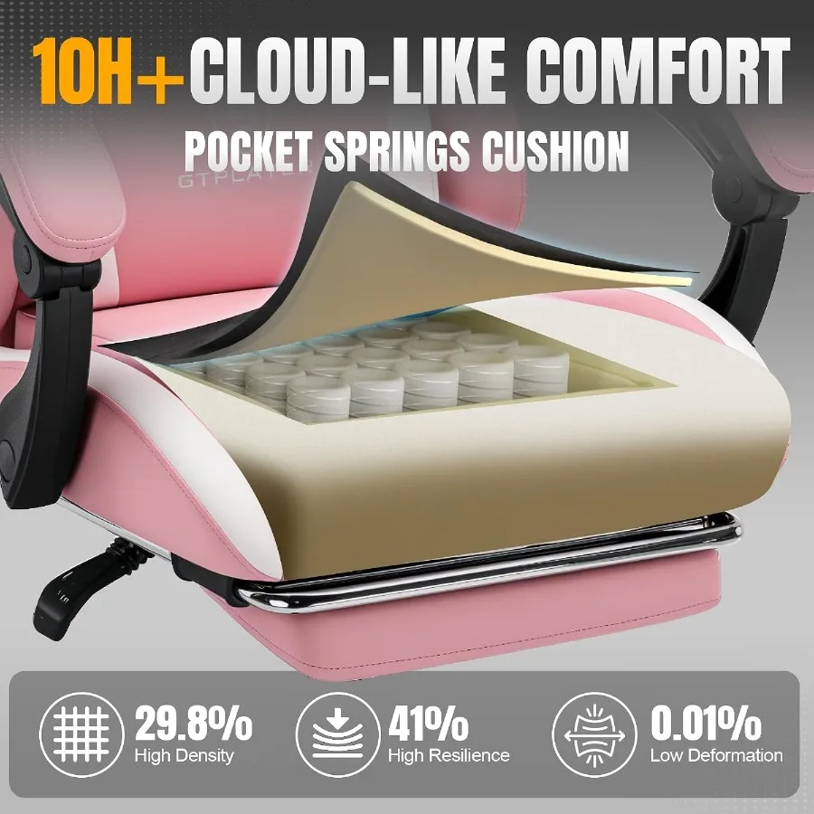フットレスト付き、ポケットコイルクッションを使用したゲーミン - Ergonomic Office Chair のレビューと価格