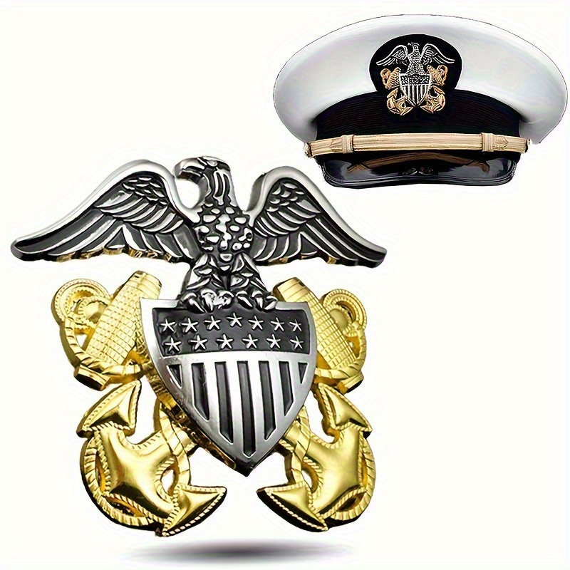 米国海軍士官帽子バッジ イーグル & アンカー エンブレム  - Home Office Logo のレビューと価格