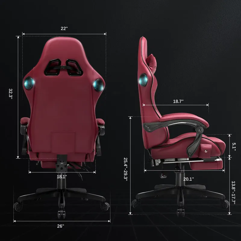 GTPLAYER製ゲーミングチェア。スピーカー内蔵、人間工学 - Ergonomic Office Chair のレビューと価格