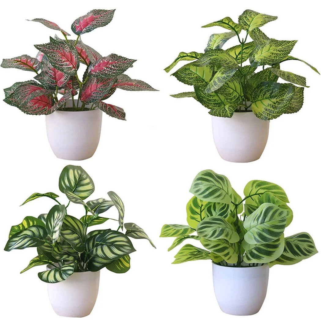1PC 人工観葉植木鉢盆栽パーティーモールホームデスクトップ - Home Office Layout のレビューと価格