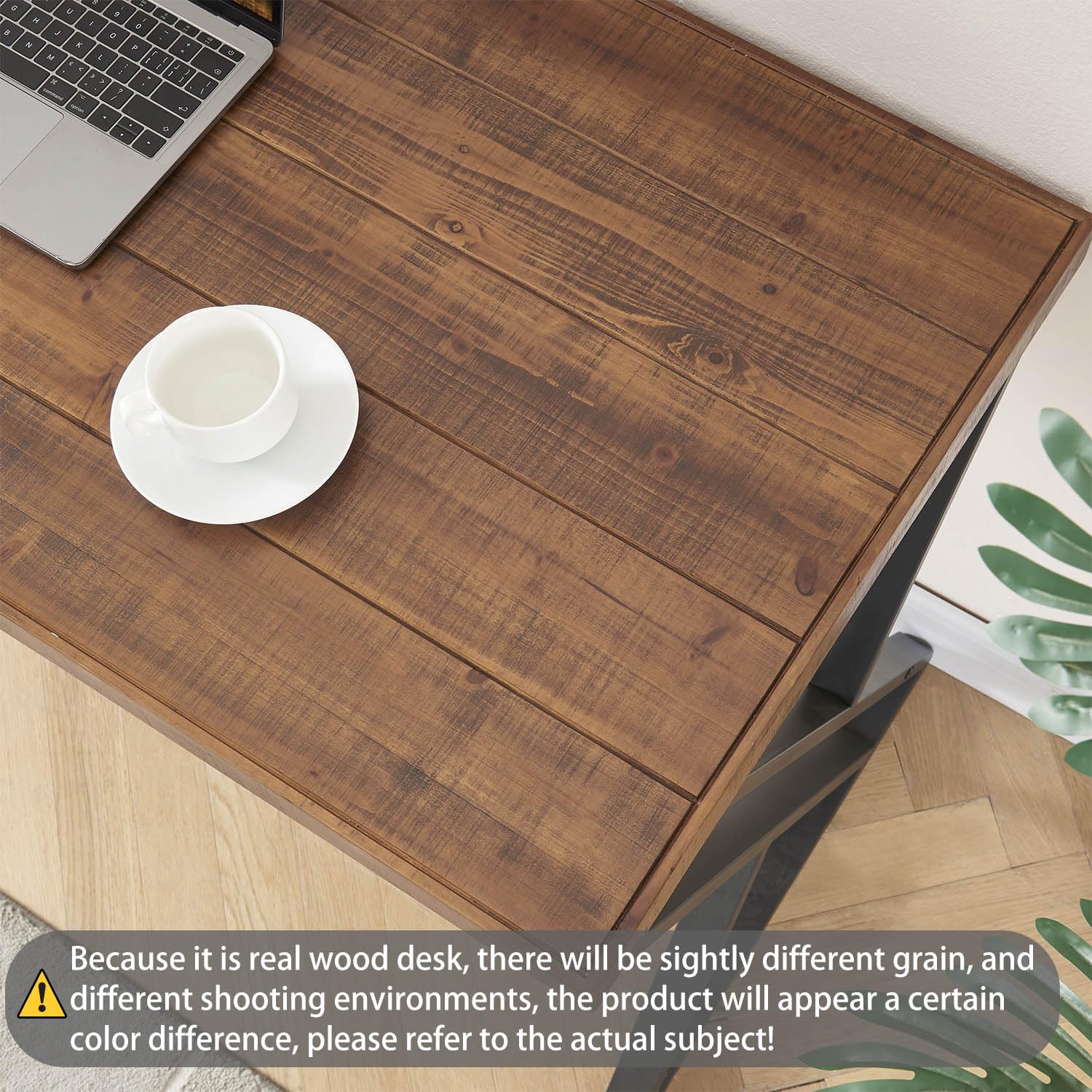 60インチ無垢材コンピューターデスク、ファームハウス風ライテ - Home Office Work Table のレビューと価格